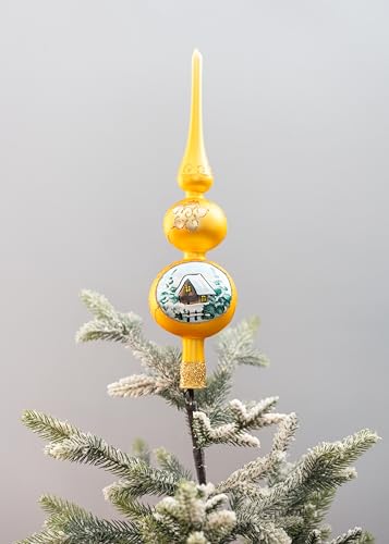 Christmas Tree Topper Mouth Blown Tree Topper Christmas Tree Topper Hand Decorated Made in Poland