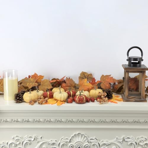 23Pcs Fake Pumpkins Fall Thanksgiving Decorations (23 Count)