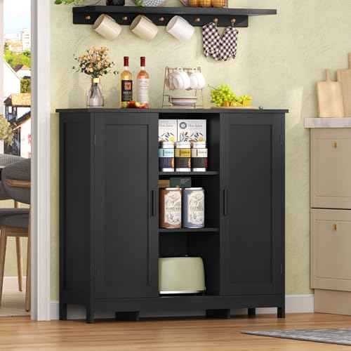 Storage Cabinet with 2 Doors and 4 Storage Shelves