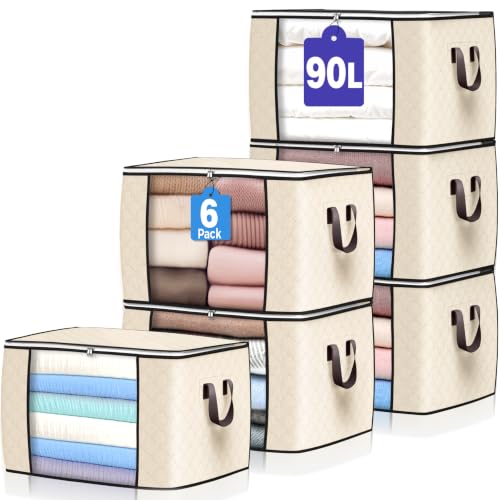 90L Large Storage Bags (6 Count)
