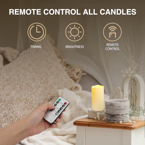 Outdoor Plastic flameless Candles with Remote Control and Timer (15 Count)