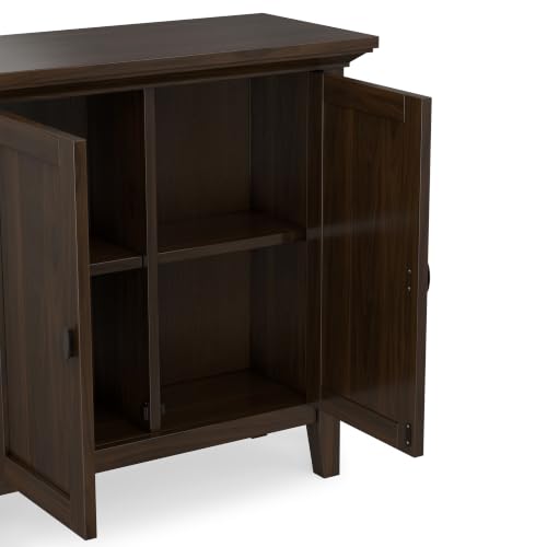 Redmond 32" Wide Solid Wood Cabinet in Brunette Brown