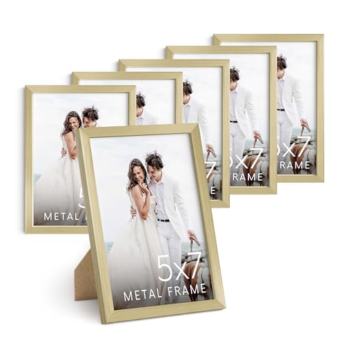 5x7 Gold Metal Picture Frames (6 Count)