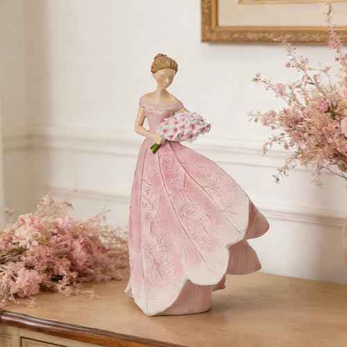 Pink Leaf Angel Girls Fairy Statue Collection Home Decoration