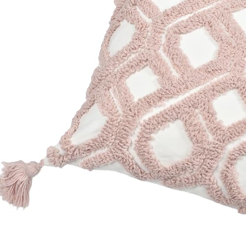 Boho Throw Pillow Covers 18x18 Tufted with Tassles