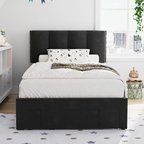Twin Size Bed Frame with Storage Drawer