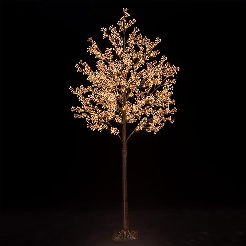 6ft Lighted Baby's Breath Tree with 184 Warm White LED Lights
