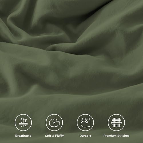 Olive Green Ruffle Comforter Set King