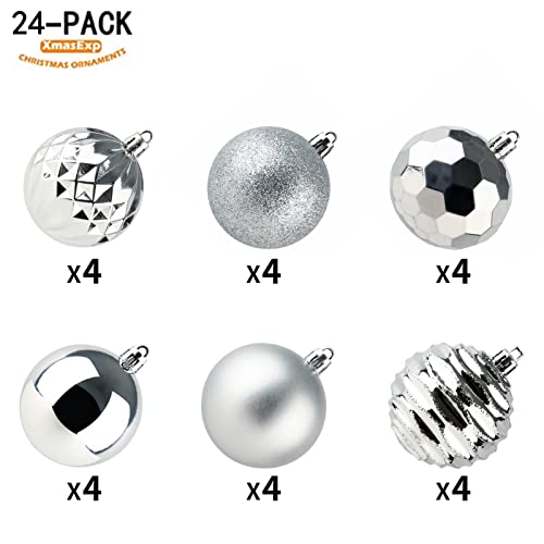 60mm 2.36" Christmas Ball Ornaments Shatterproof Christmas Ornaments Set Decorations for Xmas Tree Balls (34 Count)
