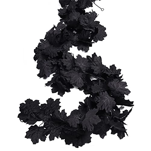 2 Pcs Fall Maple Leaf Garland Hanging Black Decor Fall Leaves Vines