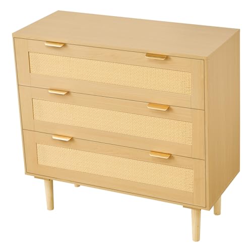 3 Drawer Rattan Dresser