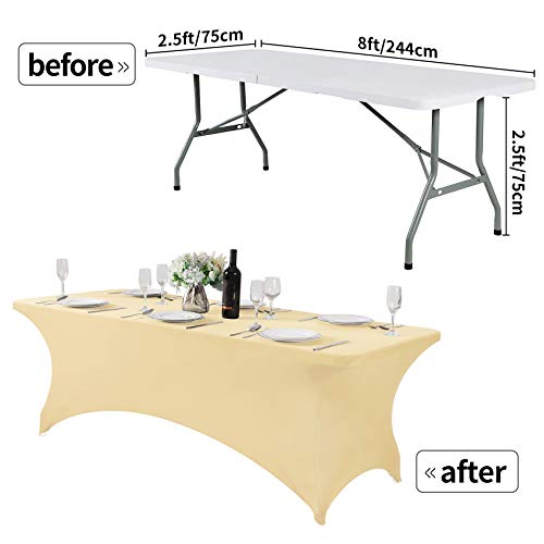 2Pack Spandex Table Cover for 8FT or 4ft or 6ft Table Universal Fitted Stretch Tablecloth for Party (2 Count)