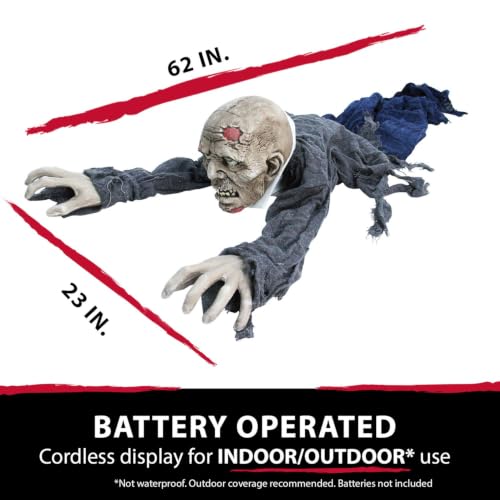 55" Crawling Zombie Halloween Animatronic (55" Crawling Zombie)