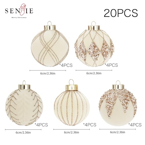 20PCS Velvet Ornaments for Christmas Tree (20 Count)