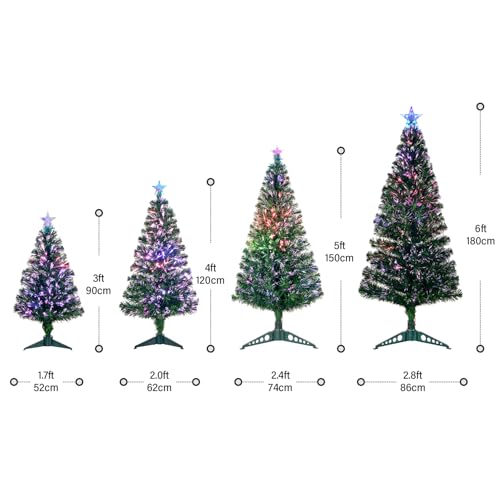 3FT Fiber Optic Green Christmas Tree Artificial Tree with Stand