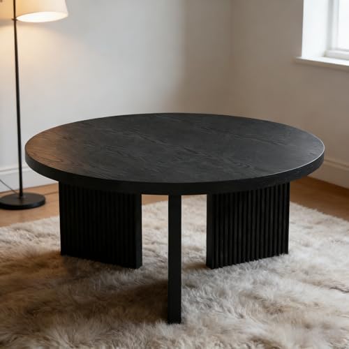 35" Wooden Round Coffee Table