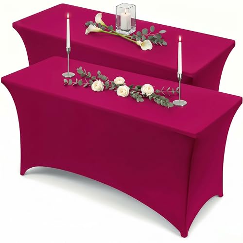 Spandex Table Cloth 2 Pack [6FT (2 Count)