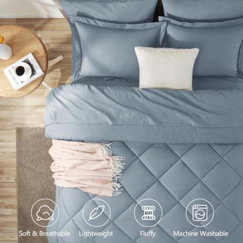 King Size Comforter Set Dusty Blue