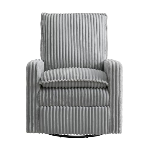 Uptown Upholstered Glider Recliner Rocking Chair 360° Swivel for Nursery and Living Room