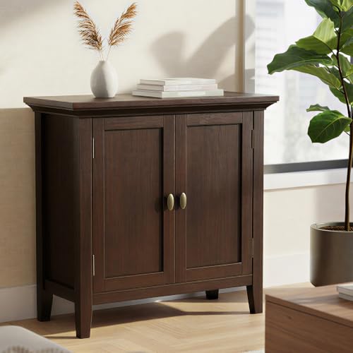 Redmond 32" Wide Solid Wood Cabinet in Brunette Brown