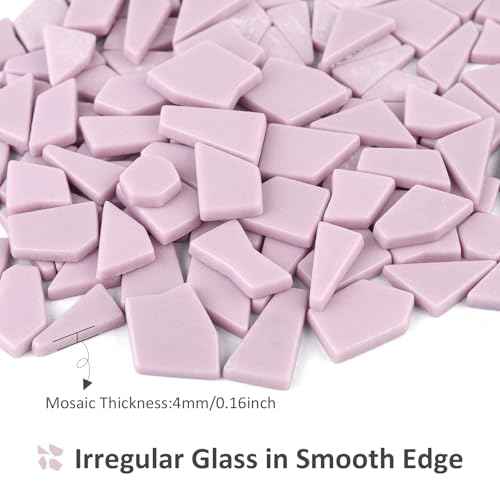 200g Pink Mosaic Tiles for Crafts Bulk (7.05 Ounce)