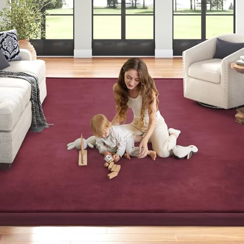 Baby Play Mat for Floor Nursery Muscle Area Rug Playroom Rug 59"x59" Elastic Foam 1.3" Thick Crawling Mat for Babies