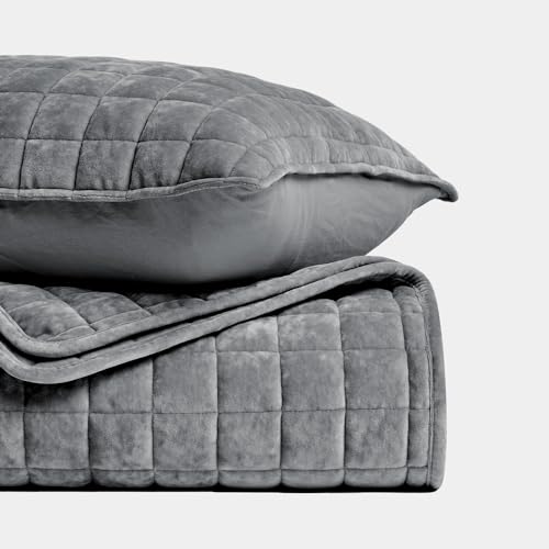 Channel Box Stitch Velvet Quilt Set Twin