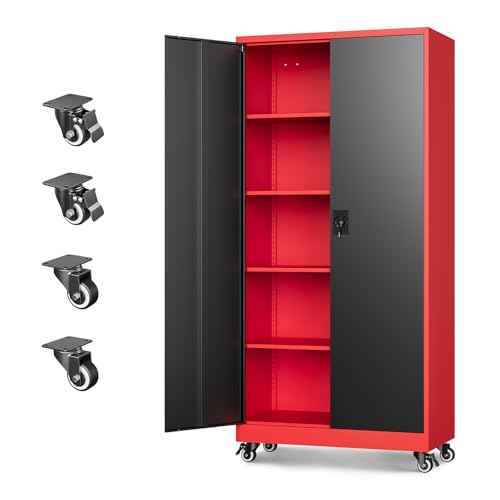Metal Garage Storage Cabinets with Lock Door and Adjustable Shelves