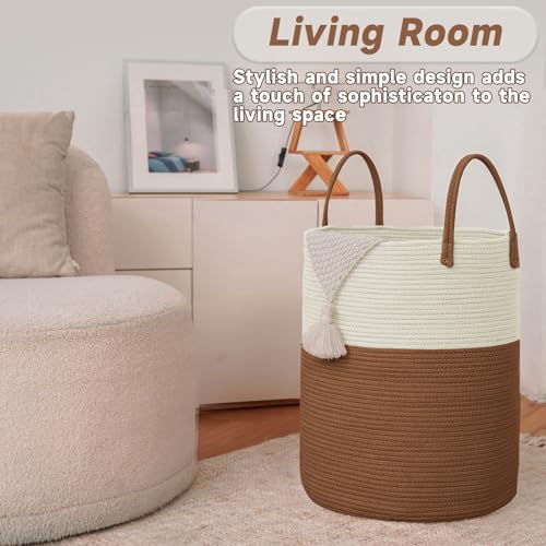 80L Cotton Rope Laundry Basket Hamper