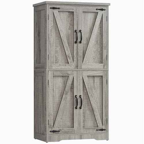 Farmhouse Storage Cabinet with 2 Adjustable Shelves