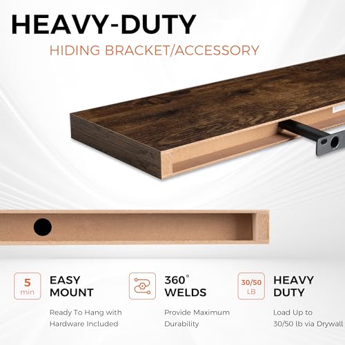 36Inch Floating Shelves for Wall 2 Pack Wood Shelves for Kitchen (2 Count)