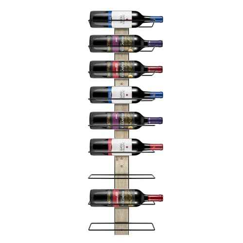 Wall Mounted Wine Rack for 9 Wine Bottles (9 Bottle Count)