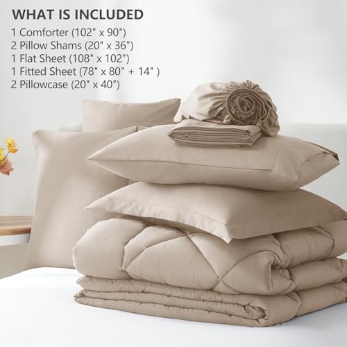 King Size Comforter Set Wheat