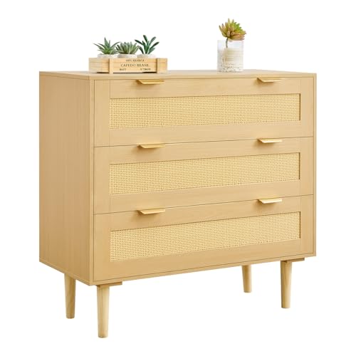 3 Drawer Rattan Dresser