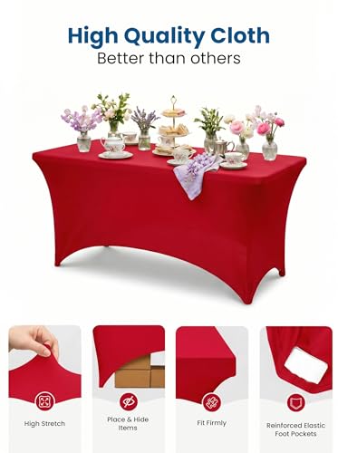 Spandex Table Cloth 2 Pack [8FT (2 Count)