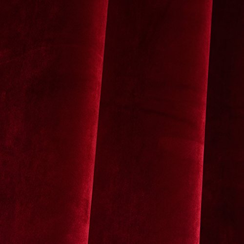 Set of 2 Classic Blackout Velvet Curtains Panels Home Theater Grommet Drapes Eyelet 52Wx63L (2 Count)