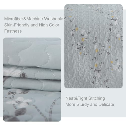 Reversible Boho Quilts Queen Size Light Blue
