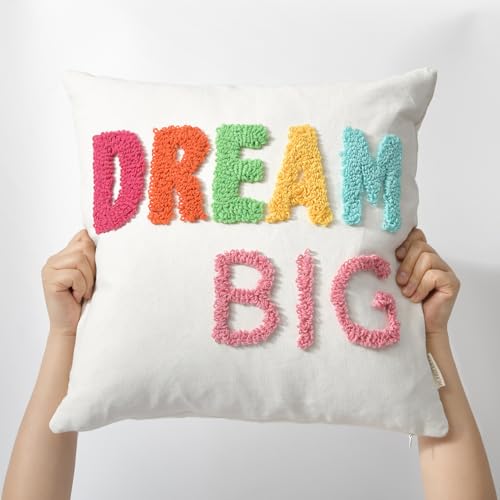 Throw Pillow Covers 18*18 Boho Spring Decorative Tufting Letters