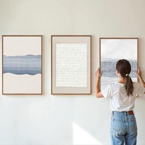 Large Abstract Framed Canvas Wall Art Set of 3 (3 Count)
