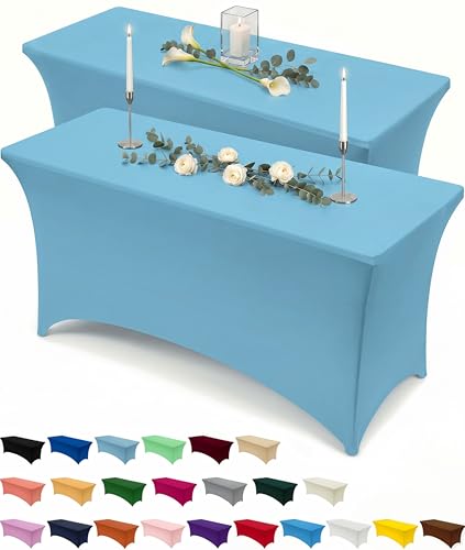 Spandex Table Cloth 2 Pack [6FT (2 Count)