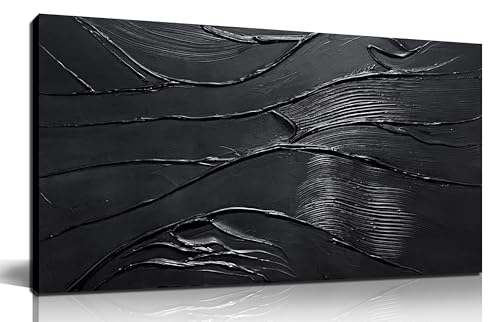 Abstract Painting Wall Art For Living Room Black Painting Wall Decor For Bedroom Modern Wall Art For Bathroom Size 20 x 40 Inch