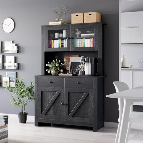 Kitchen Pantry Cabinet with Microwave Stand
