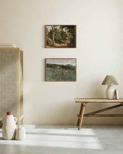 Framed Canvas Wall Art Vintage Decor