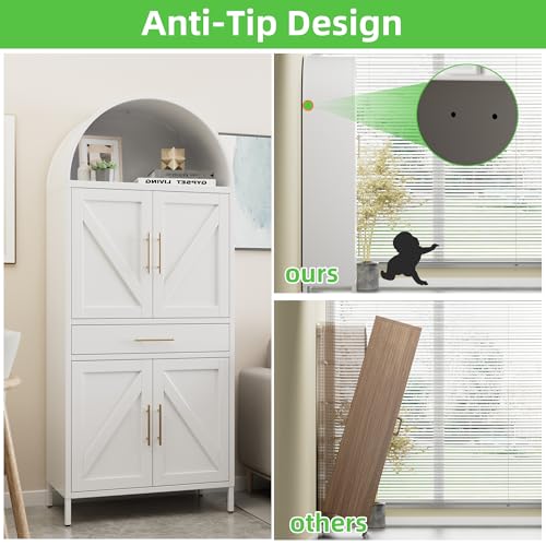 73" H Metal Arched Pantry Cabinet