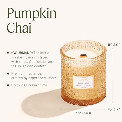 Pumpkin Chai Scented Candles for Home (19.4 Ounce)