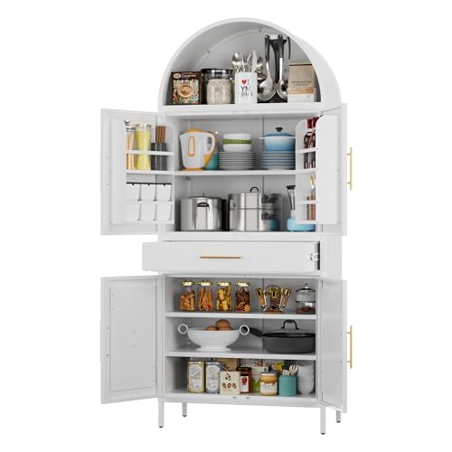 73" H Metal Arched Pantry Cabinet