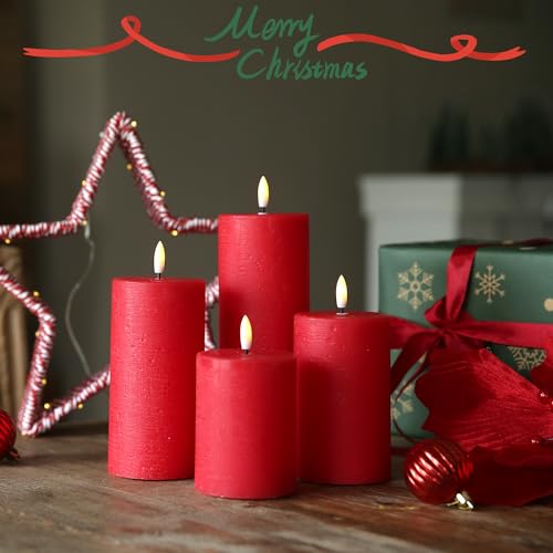Christmas Flameless Candles with Remote (4 Count)