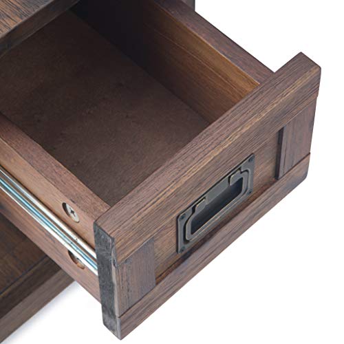 Monroe 14" Side Tables in Distressed Charcoal Brown