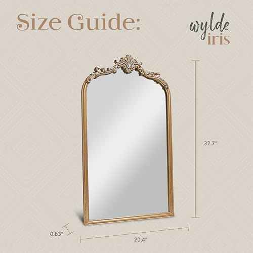 English Estate Carved Arch Wood Wall Mirror
