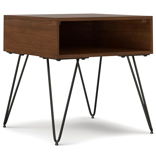 Hunter 22" Wide Metal Rectangular End Table in Walnut